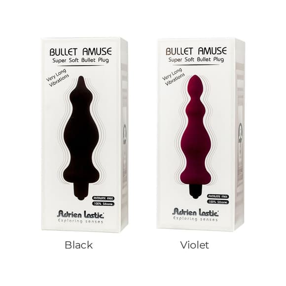 Анальная пробка с вибрацией Adrien Lastic Bullet Amuse Purple, макс. диаметр 3,9см