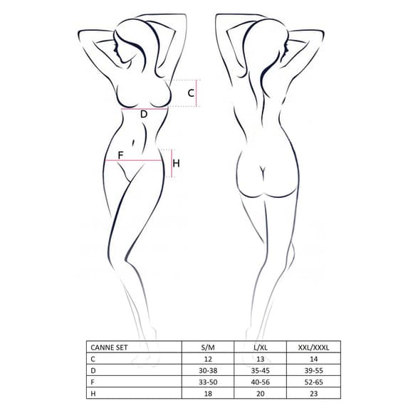 Комплект белья Passion CANNE SET S/M, black, лиф-бандо, пояс-юбочка, стринги