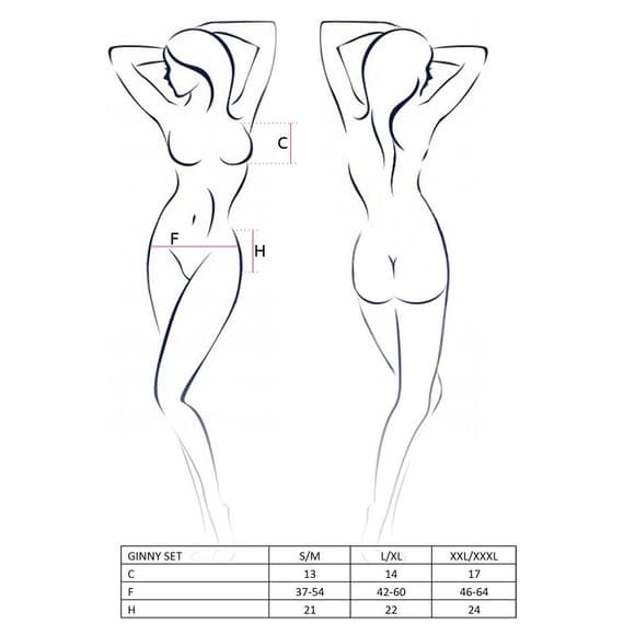 Костюм для рольових ігор GINNY SET red XXL/XXXL - Passion: ліф, спідниця, стрінги