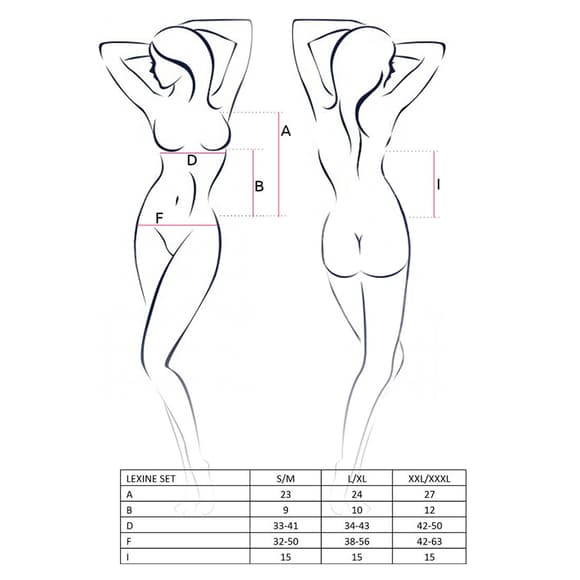 Комплект белья LEXINE SET black L/XL - Passion: лиф-топик, трусики