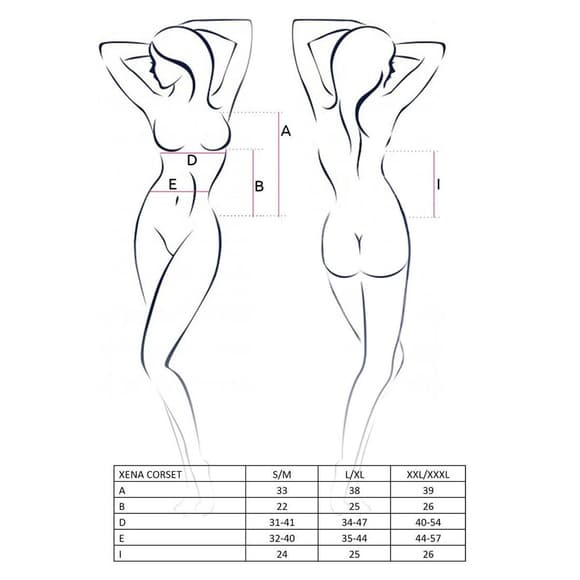 Розпродаж!!! Корсет з пажами XENA CORSET white XXL/XXXL - Passion, трусики, квітковий узор