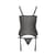 Корсет с пажами GRACIA CORSET black L/XL Passion, трусики, полупрозрачный