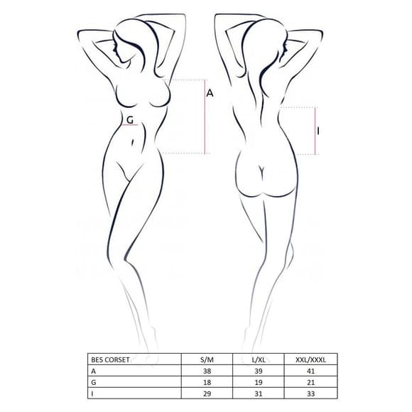 (SALE) Корсет под латекс с пажами BES CORSET white L/XL - Passion Exclusive, стринги, шнуровка