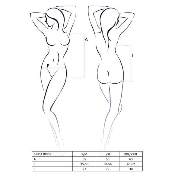 Розпрод�аж!!! Боді BRIDA BODY red XXL/XXXL - Passion Exclusive