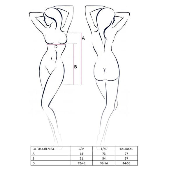 (SALE) Сорочка приталенная с чашечками LOTUS CHEMISE cream XXL/XXXL - Passion Exclusive, трусики