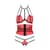 Комплект белья AKITA SET red XXL/XXXL - Passion Exclusive: широкий пояс, лиф, стринги