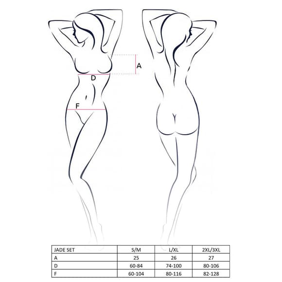 Сексуальный комплект белья JADE SET black S/M - Passion Exclusive