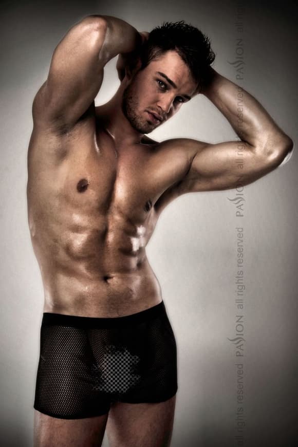 Мужские шортики в сеточку Passion 004 SHORT black S/M