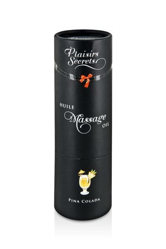 Массажное масло Plaisirs Secrets Pina Colada (59 мл) с афродизиаками, съедобное, подарочная упаковка