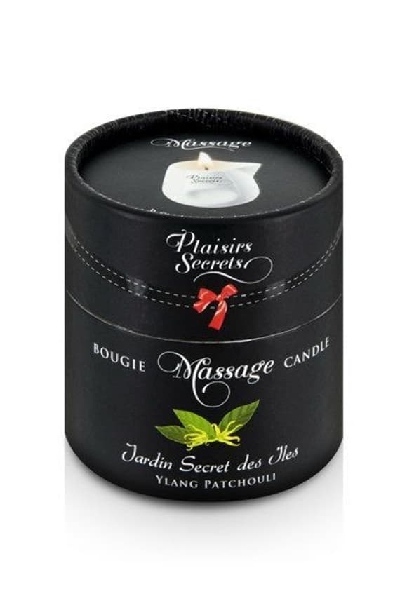 Массажная свеча Plaisirs Secrets Ylang Patchoul (80 мл) подарочная упаковка, керамический сосуд