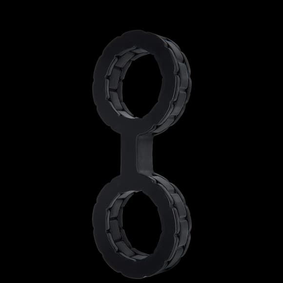 Наручники из силикона Doc Johnson The Cuffs Small - Black, хорошо тянутся, для рук и для ног