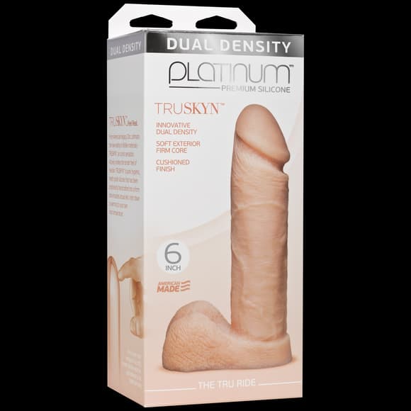 Фаллоимитатор Doc Johnson Platinum TRUSKYN - The Tru Ride 6 Inch, диаметр 4,3см, двухслойный силикон