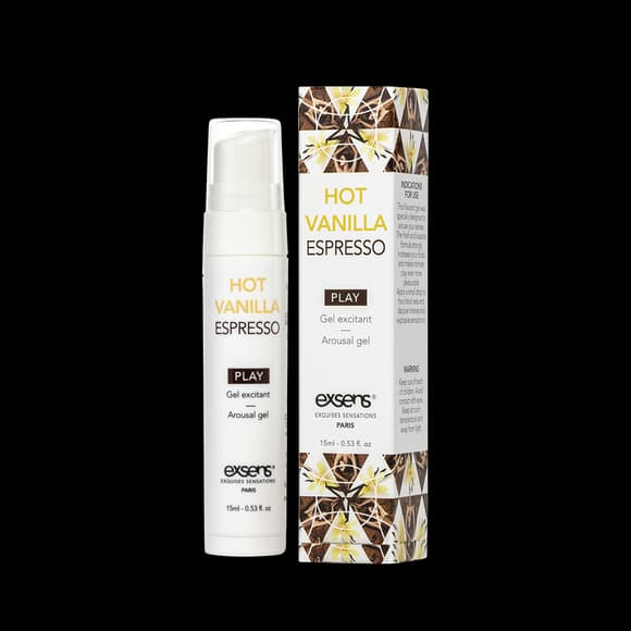 Стимулювальний гель EXSENS Kissable Hot Vanilla Espresso 15мл можна для поцілунків, охолоджувальний