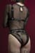 Портупея на груди Feral Feelings - Harness Bra, ліф, натуральна шкіра, колір чорний