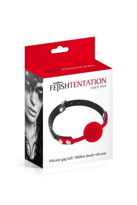 Классический кляп с силиконовым шариком Fetish Tentation Silicone Gag Ball Red