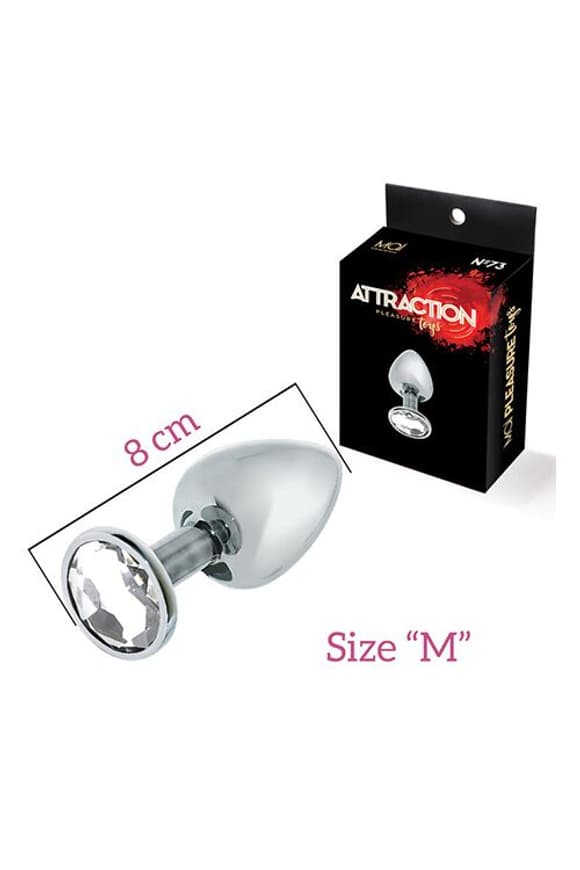 Анальна пробка з кристалом MAI Attraction Toys №73, довжина 8см, діаметр 3 см