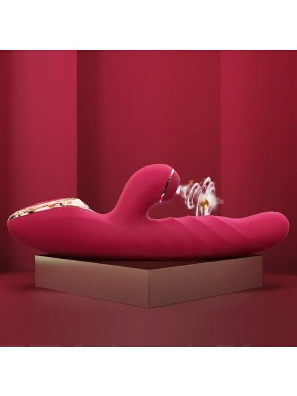 Вибратор-кролик с вакуумной стимуляцией и вращающимся стволом KISTOY A-King Max Red