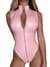 Лакированный комбидресс розовый “Дерзкая Стелла” M, молния на все тело 