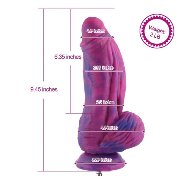 Фаллоимитатор для секс-машин Hismith 9.45" Silicone Fantasy Series Dildo, система крепления KlicLok