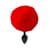 Силіконова анальна пробка М Art of Sex - Silicone Bunny Tails Butt plug Red, діаметр 3,5 см