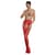 Эротические колготки-бодистокинг Passion ECO S002 red, с доступом, геометрическое плетение