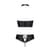 Комплект из экокожи Passion NANACY BIKINI 4XL/5XL black, бра и трусики с имитацией шнуровки