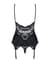 Сатиновый кружевной корсет Obsessive 810-COR-1 babydoll & thong L/XL, черный, корсет, танга