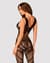 Сетчатый бодистокинг с вырезами и рисунком Obsessive Bodystocking G328 S/M/L, черный, комбинезон