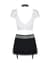 Еротичний костюм секретарки Obsessive Secretary suit 5pcs black L/XL, чорно-білий, топ, спідниця, ст