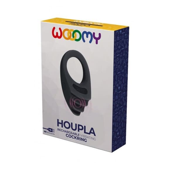 Эрекционное виброкольцо Wooomy Houpla, 10 режимов вибрации, диаметр 3 см