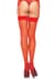 Прозрачные чулки со швом Leg Avenue Sheer backseam stockings Red, one size