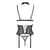 Корсет з відкритими грудьми Passion DOMINICA CORSET L/XL beige, пажі для панчіх, стрінги