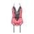 Корсет с пажами для чулок Passion PEONIA CORSET S/M red, стринги
