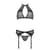 Комплект белья Passion SATARA SET L/XL black, топ, пояс для чулок, стринги