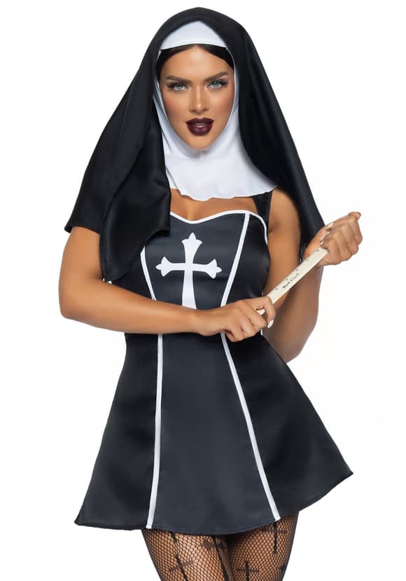 (SALE) Костюм черниці Leg Avenue Naughty Nun L, сукня, головний убір