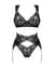 Комплект білизни Obsessive Donna Dream 3-pcs set M/L Black, бюстгальтер, стрінги, пояс для панчіх