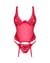 Прозрачный корсет Obsessive Lacelove corset XL/2XL Red, кружево, подвязки для чулок