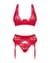 Комплект белья Obsessive Lacelove cupless 3pcs set XS/S Red, бюстгальтер, стринги, пояс для чулок