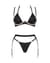 Комплект білизни Obsessive Selinne 3-pcs set XL/2XL Black, бюстгальтер, стрінги пояс для панчіх