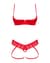 Комплект Obsessive Ingridia 2-pcs crotchless set XL/2XL, красный, с доступом, открытая грудь
