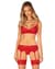 Комплект Obsessive Ingridia 3-pcs set XS/S, червоний, бюстгальтер, стрінги, пояс