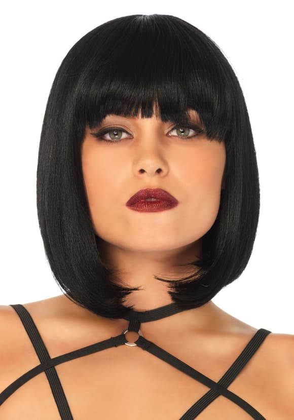 Короткий парик каре с челкой Leg Avenue Short natural bob wig, черный