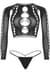 Комплект безшовної білизни Leg Avenue Long sleeve crop top & string Black, One Size, топ, стрінги