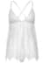 Сорочка беби-долл Leg Avenue Floral lace babydoll & string White S, стринги
