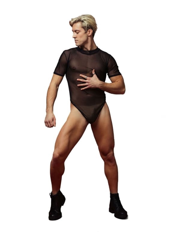 Мужское сетчатое боди D&A, L, короткий рукав