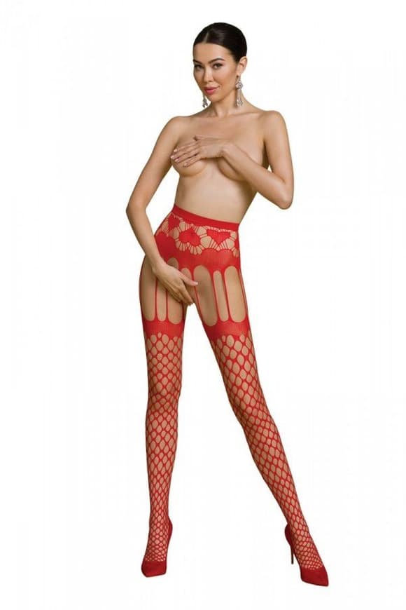Эротические колготки-бодистокинг Passion ECO S009 red
