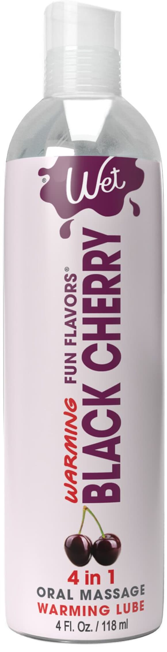 Зігрівальний лубрикант на водній основі Wet Warming Black Cherry 4 in 1, без цукру (118 мл)