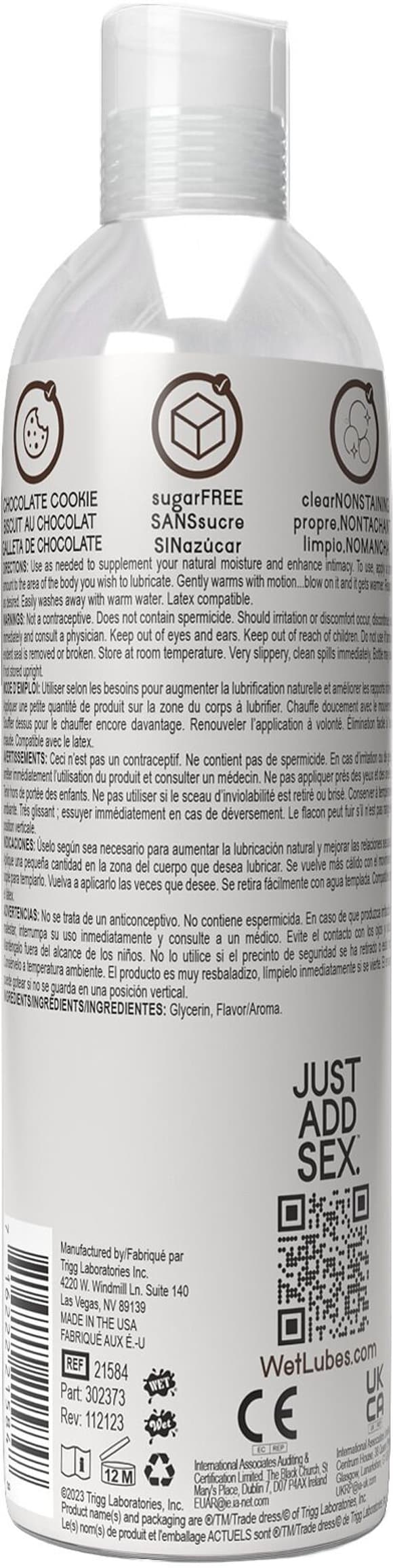 Зігрівальний лубрикант на водній основі Wet Warming Chocolate Cookie 4 in 1, без цукру (118 мл)