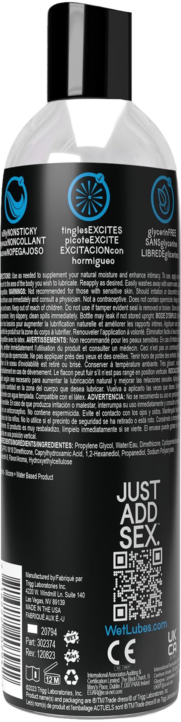 Охлаждающий лубрикант на водно-силиконовой основе Wet Extra Sensations Tingling (118 мл)