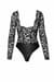 (SALE) Боди Noir Handmade F296 Psyche bodysuit of lace and wetlook - S